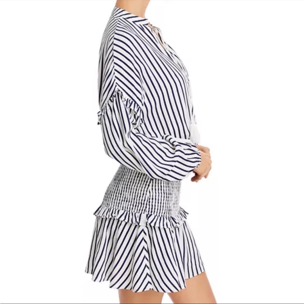 Aqua Cream and Navy Striped Mini Dress - Picture 5 of 11